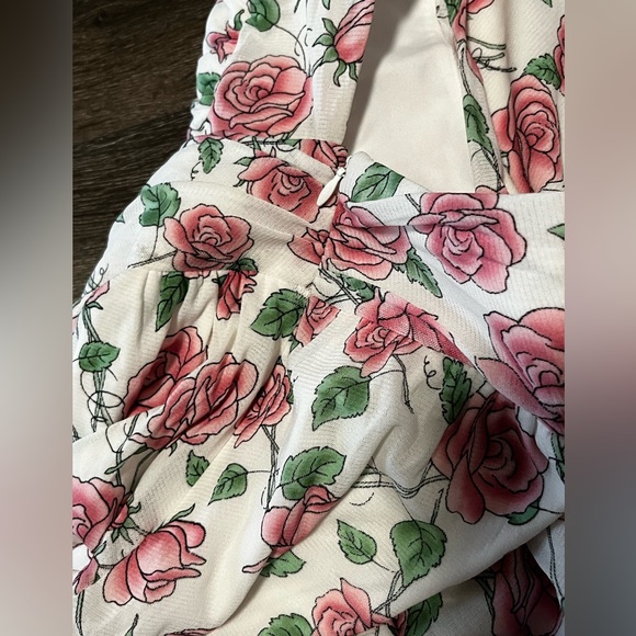 Nicole Miller Rose Print A-Line Skirt - Picture 4 of 5